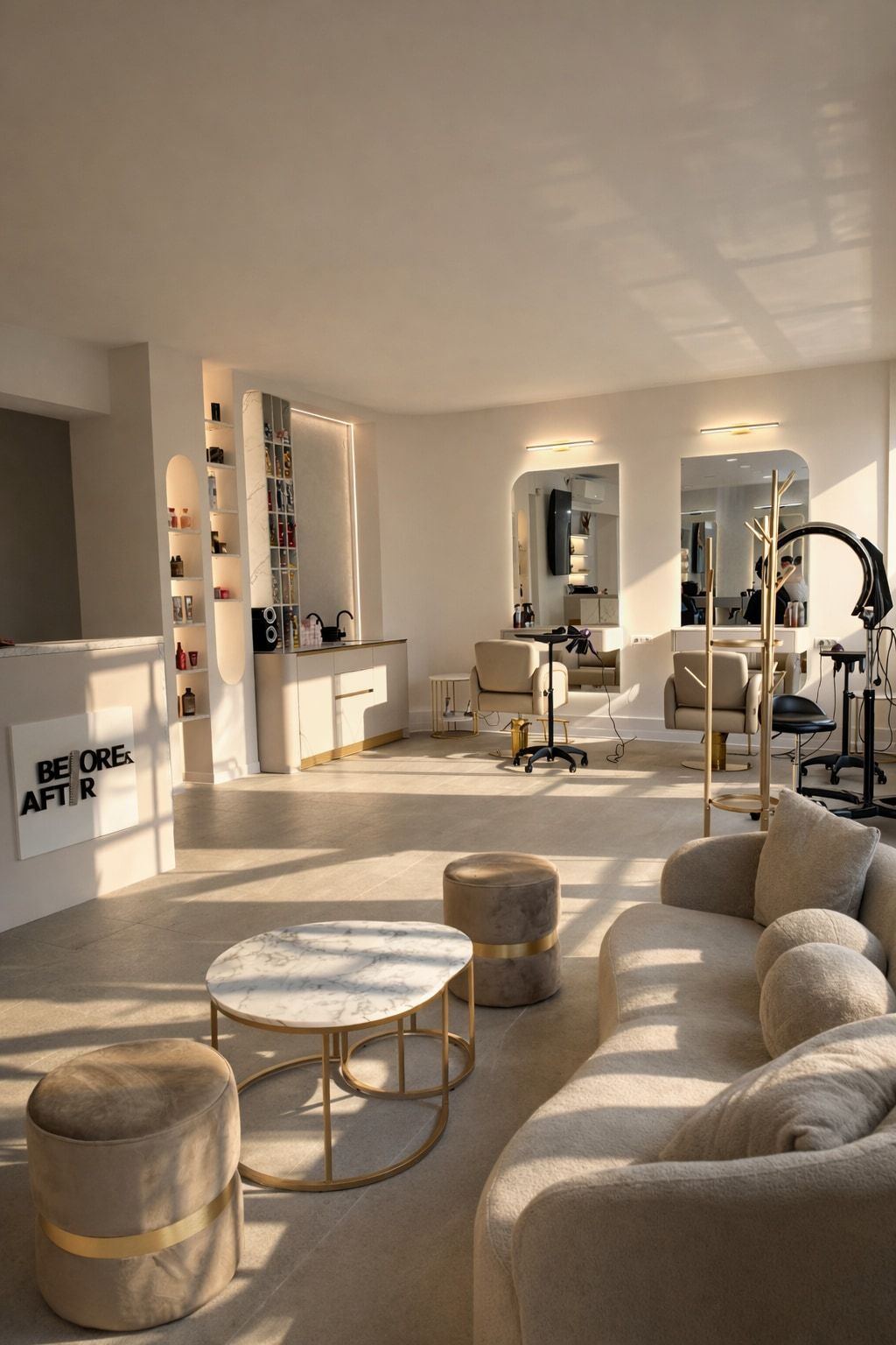 Interiorul salonului Before & After din Timișoara